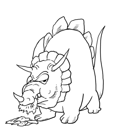 Dinosaur Triceratops  Coloring Page